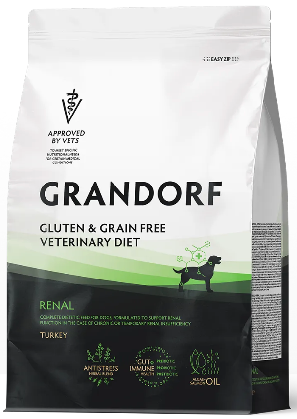 Корм Grandorf VET RENAL для поддержания функции почек при хронической болезни почек для собак
