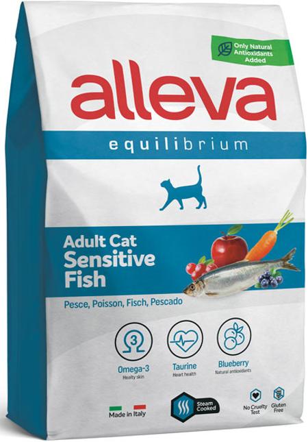 Корм Alleva Equilibrium Adult Cat Sensitive Fish для взрослых кошек РЫБА