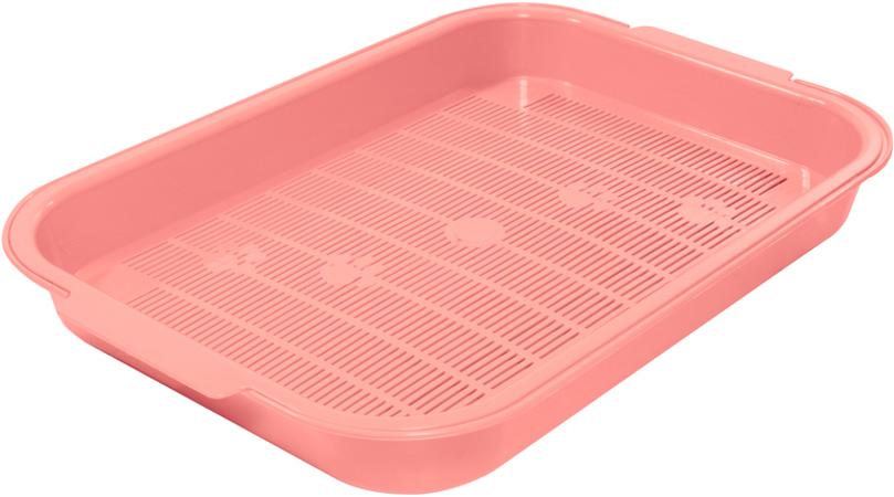 Gamma Туалет Колор для кошек, с сеткой, коралловый, 38х28х5.5 см