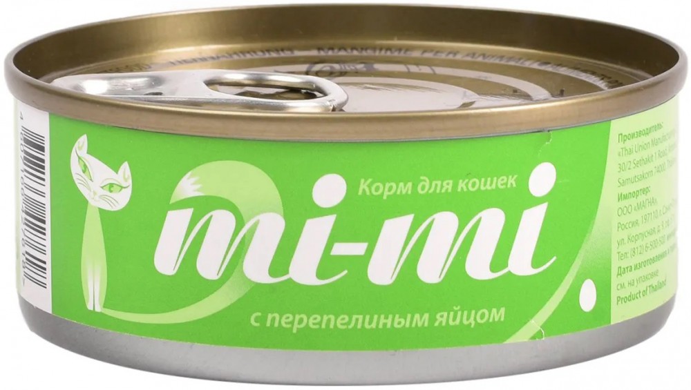 Корм Mi-Mi (в желе) для кошек, с перепелиным яйцом, 80 г