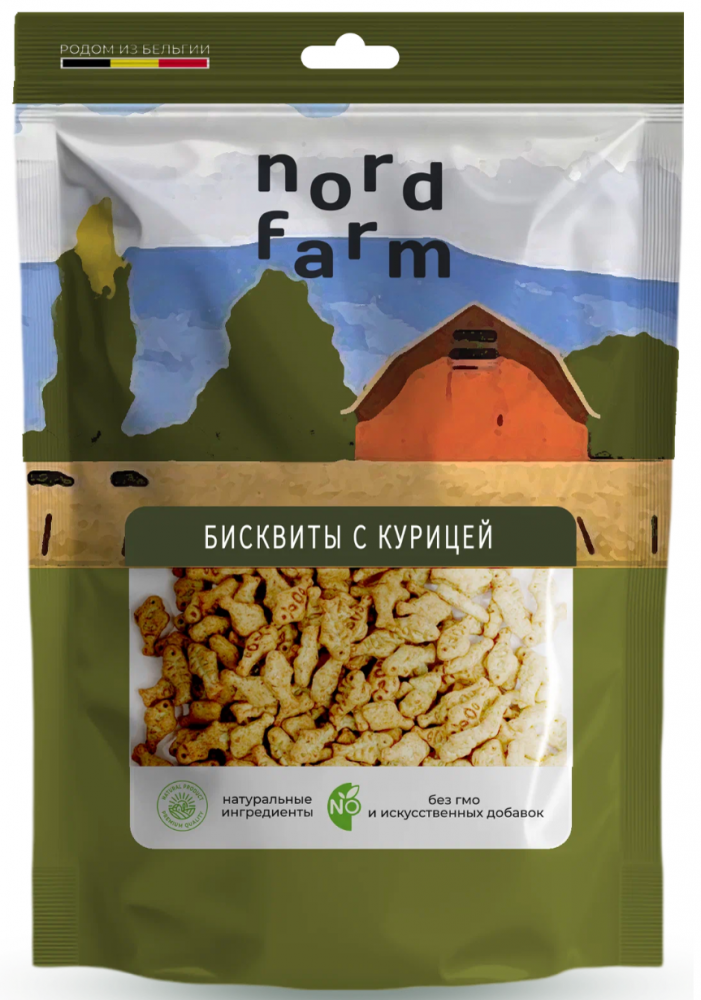 Лакомство Nord Farm  Бисквиты из курицы 90 г для кошек