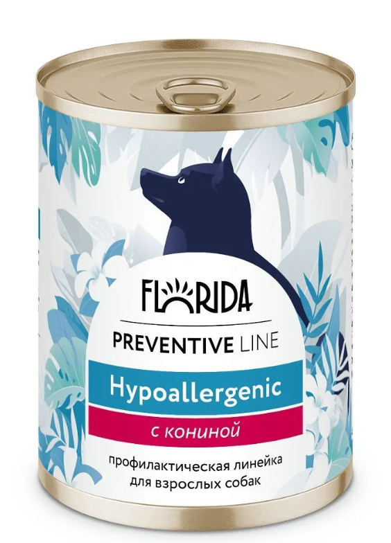 Florida Preventive Line консервы Hypoallergenic для собак &quot;Гипоаллергенный&quot; с кониной 340 г