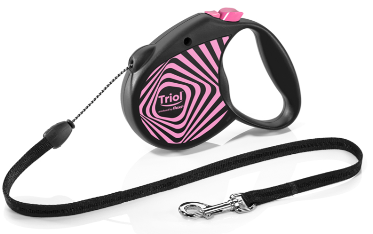 Поводок-рулетка для собак Flexi Life Geometry Pink M 5м до 20кг, трос