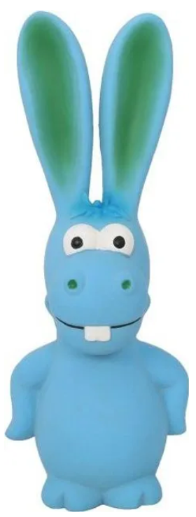 Homepet для собак Игрушка латексная в виде ослика, с пищалкой, голубой 19см