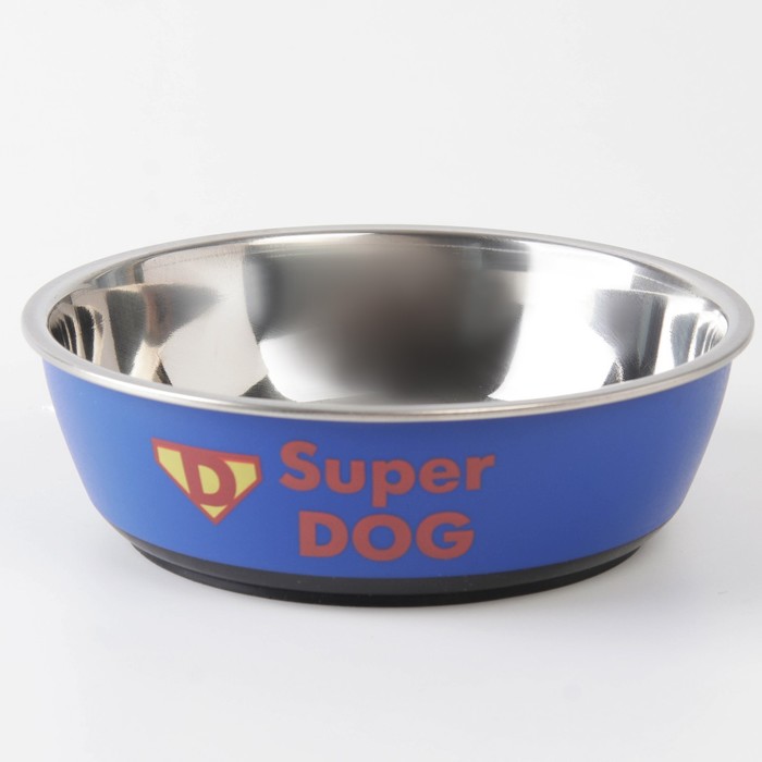 Миска Пушистое счастье металлическая для собаки «Super dog», 450 мл, 14х4.5 см