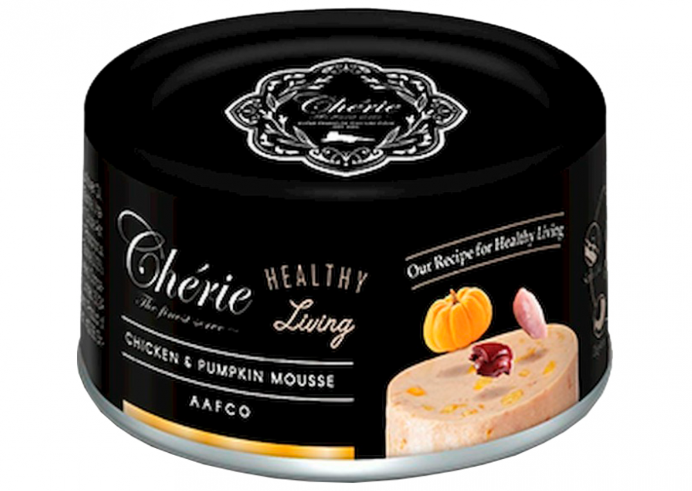 Корм Pettric Cherie Healthy Living (мусс) для кошек, курица с тыквой, 80 г