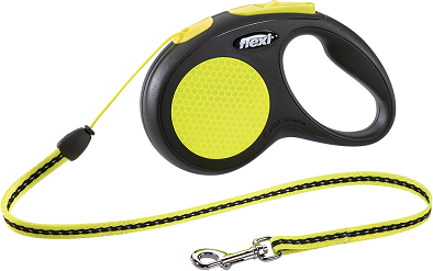 flexi рулетка Neon New S (до 12 кг) трос 5 м, светоотражающая, желтый неон