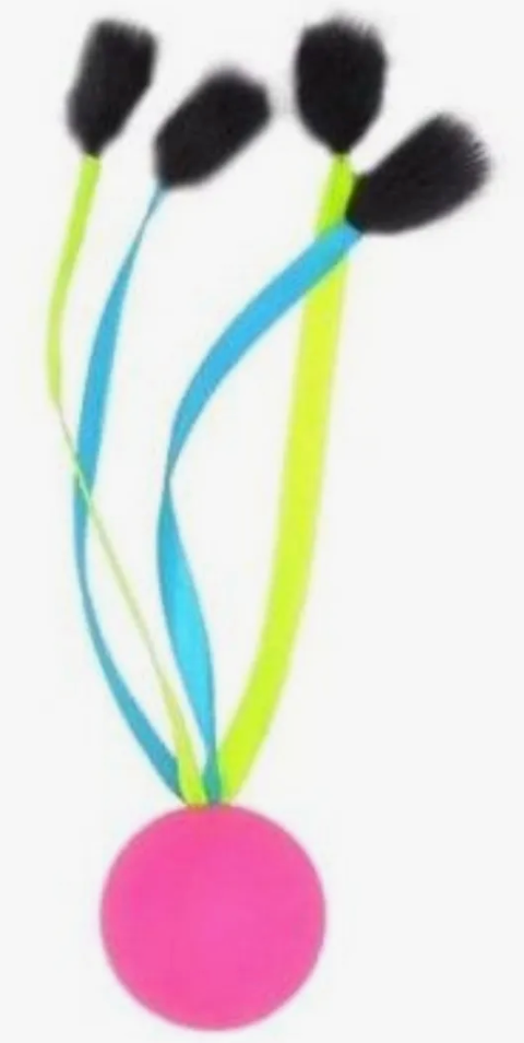 sh-07310 GoSi Игрушка-мячик для Кошек "Нарисуйка для кота" лента с норковыми кончиками