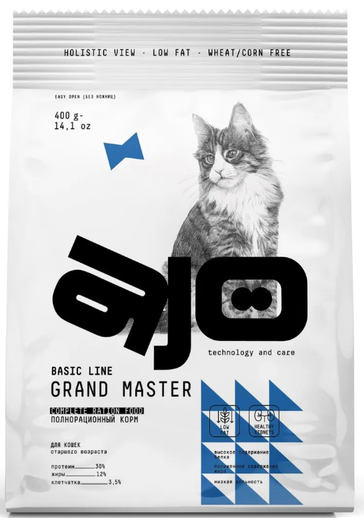 Ajo Cat Sterile Сухой корм низкозерновой профилактики МКБ старшего возраста с курицей