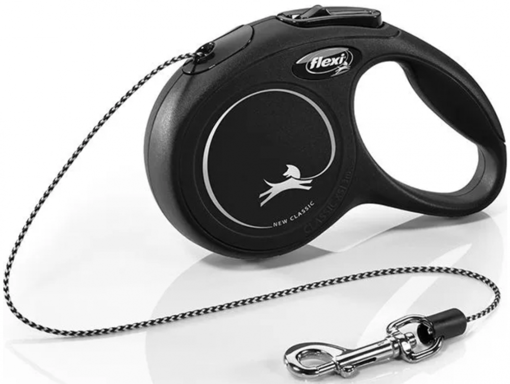 Рулетка Flexi New Classic ХS трос 3 м до 8 кг Черный