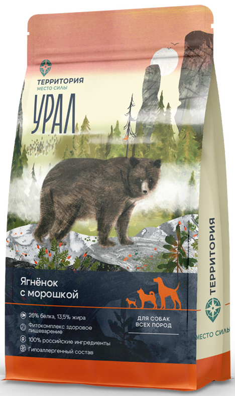 Корм Территория Урал для собак, ягнёнок с морошкой