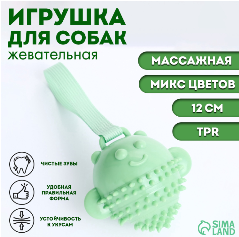 Массажная игрушка для собак &laquo;Монстр&raquo; 12 см, TPR, МИКС