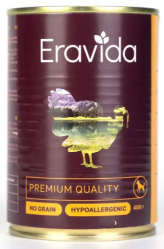 Консерва Эравида Индейка: ФАРШ+КУСОЧКИ 400 г для собак