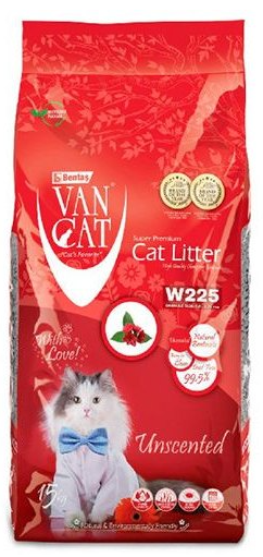 Наполнитель для кошек Van Cat комкующийся &quot;100% Натуральный&quot;, без пыли 15 кг гранулы 0,5 - 2,25мм