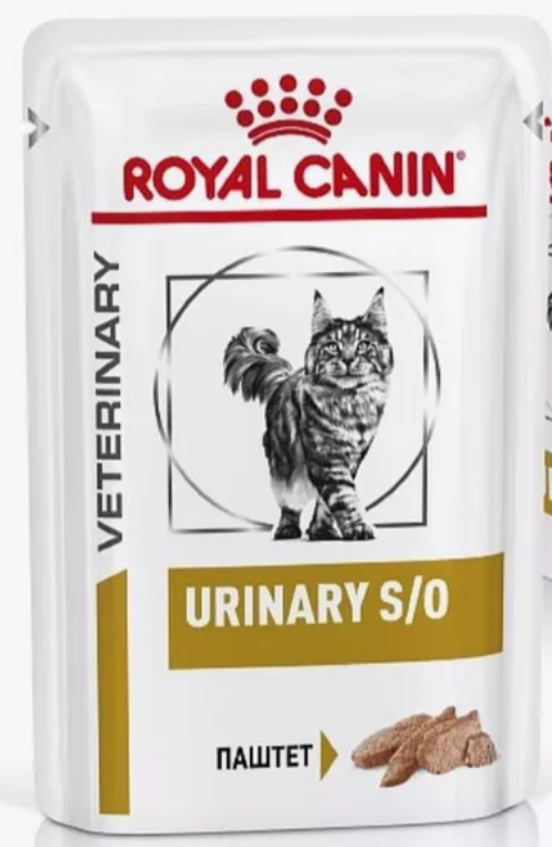 Корм для кошек ROYAL CANIN Veterinary Diet Urinary S/O Лечение и профилактика МКБ паштет 85 г