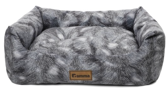 Лежанка для животных прямоугольная «Дымка» S, серая, 420*400*150мм