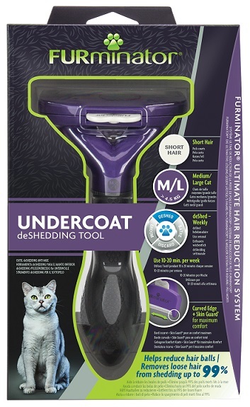 Расческа для кошек Furminator больших короткошерстных пород M/L