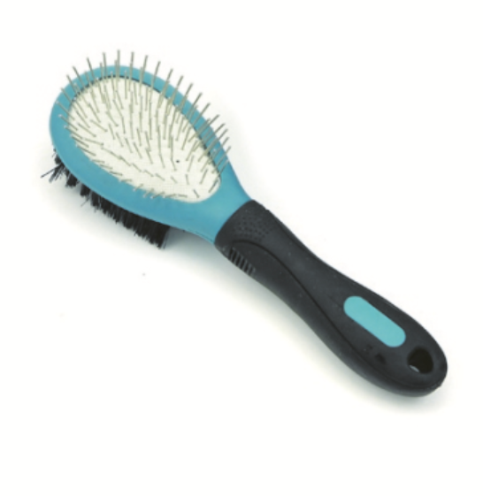 M-PETS Двусторонняя массажная расческа Double-sided Pin Brush, щетина и зубья, 7,5x23 см