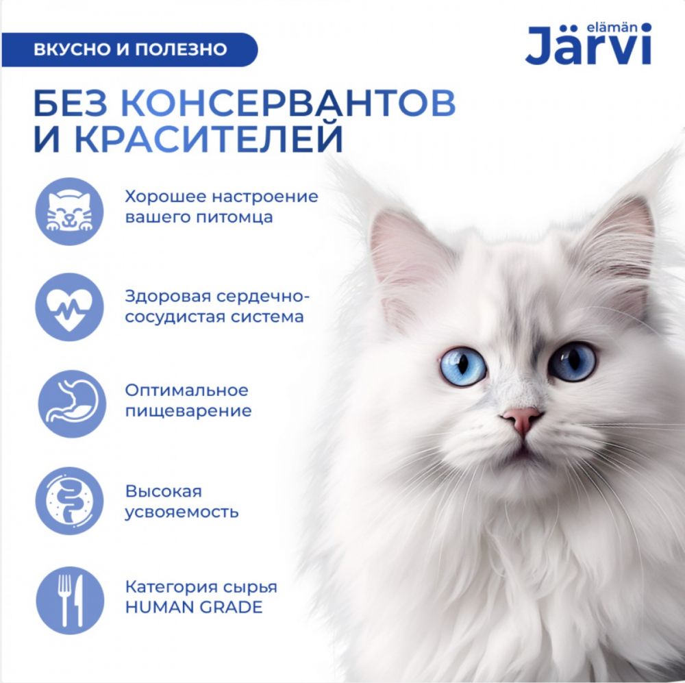Консерва Jarvi Стерил Лососем (ламистер) для стерилизованных кошек  100 г: ПАШТЕТ
