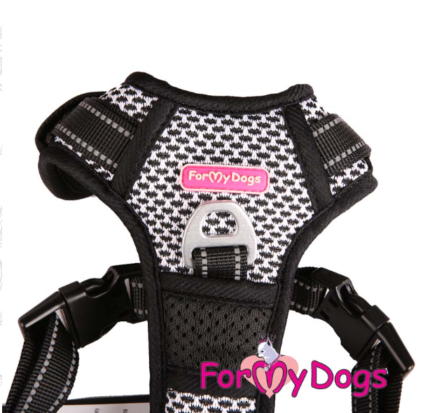 Шлейка ForMyDogs черно/серая (L)
