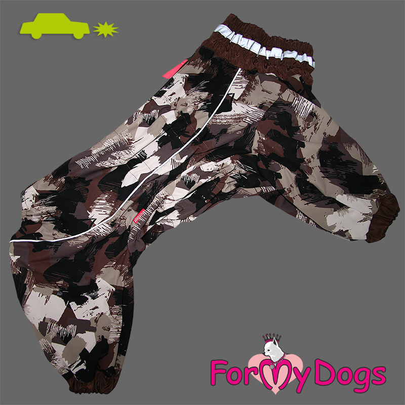 FOR MY DOGS дождевик для собак Коричневый камуфляж для мальчиков  В3 50*80 см