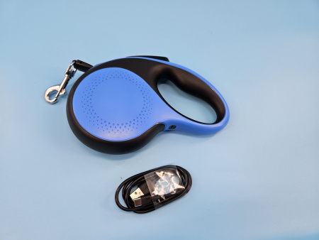 Рулетка-поводок со светодиодной подсветкой для собак «Чистый котик», 5 м/50 кг