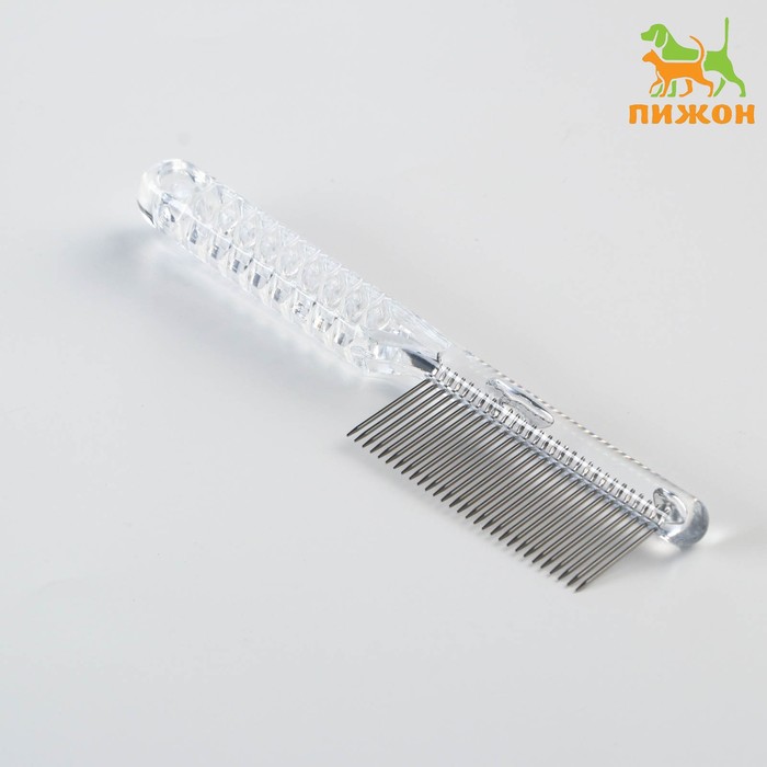 Расчёска Пижон для шерсти "Пузырьки", прозрачная, 20 х 3,6 см, МИКС цвет