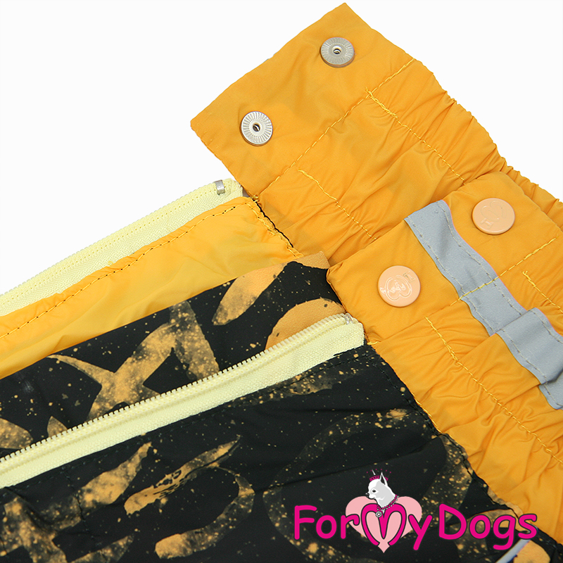 ForMyDogs Комбинезон ТЕПЛЫЙ черно/желтый для девочек C2 60*80см