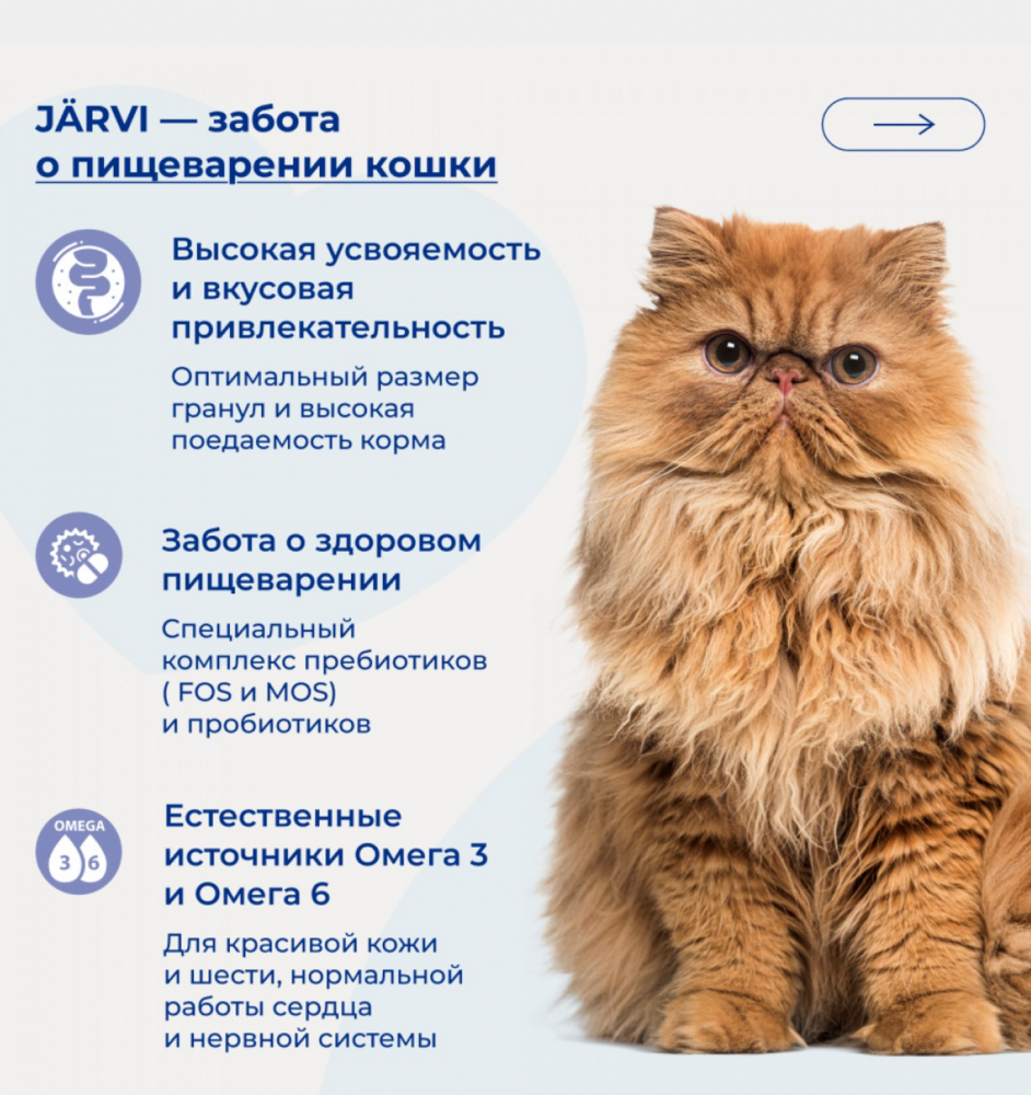 Корм Ярви Сенсетив с индейкой с чувствительным пищеварением для кошек