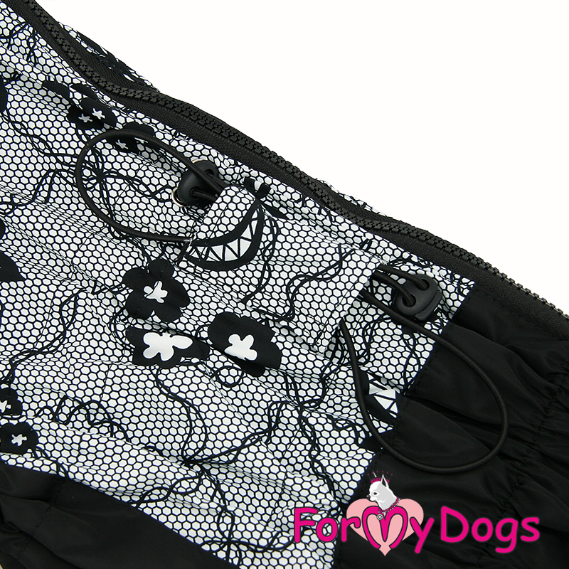 ForMyDogs Комбинезон ДОЖДЕВИК Кружево черный для девочек В3 50*80см