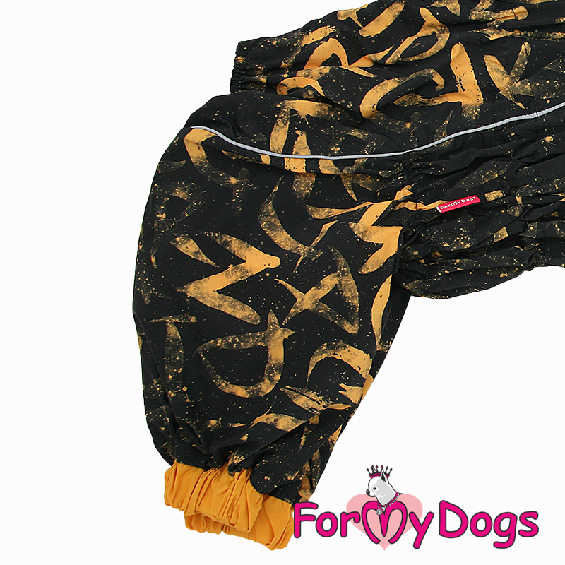 ForMyDogs Комбинезон ТЕПЛЫЙ черно/желтый для девочек C1 55*75см