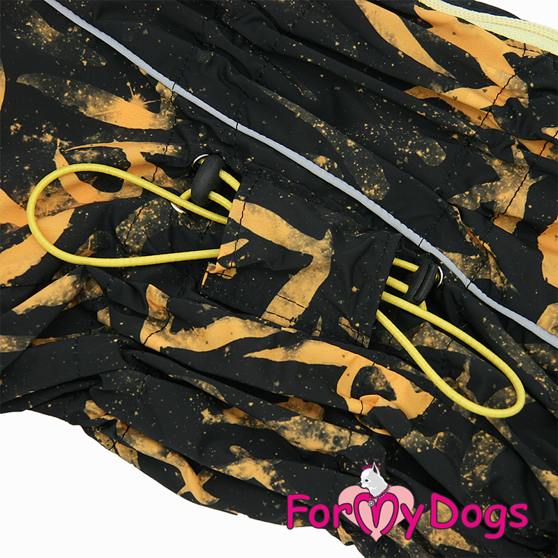 ForMyDogs Комбинезон ТЕПЛЫЙ черно/желтый для девочек C1 55*75см