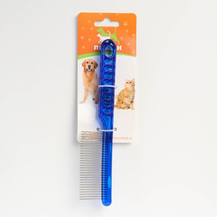 Расчёска Пижон для шерсти "Пузырьки", прозрачная, 20 х 3,6 см, МИКС цвет