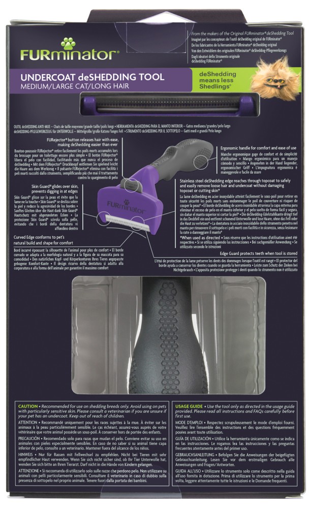 Расческа для кошек Furminator больших длинношерстных пород M/L